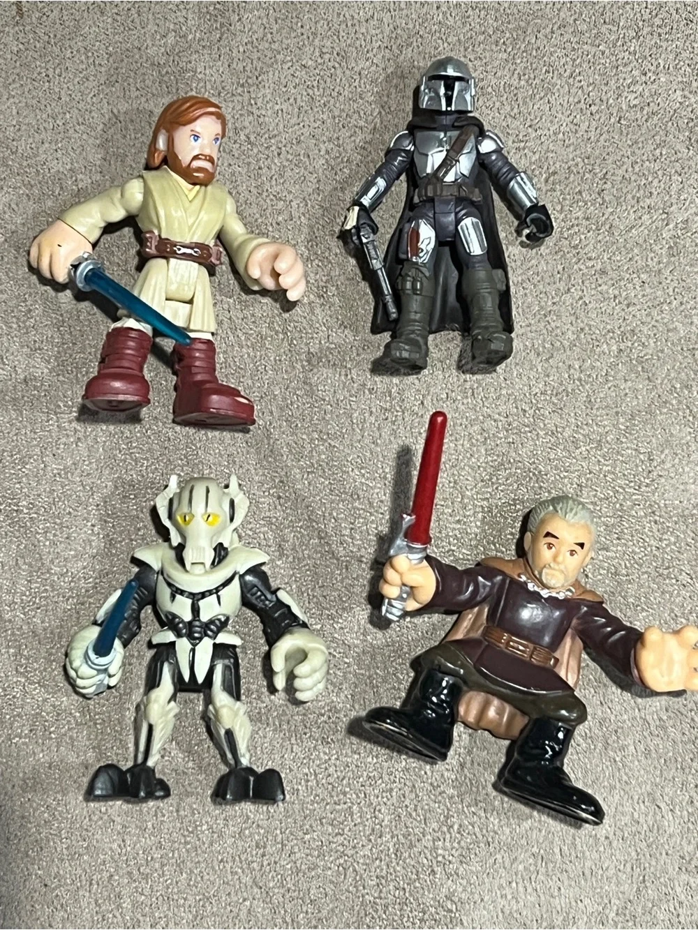 Star Wars Galactic heroes Figures Lot Obi-Wan Kenobi Mandalorian Dooku Grievous